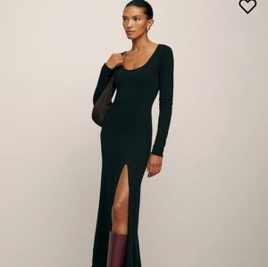 Reformation Jennita Dress Black Lg